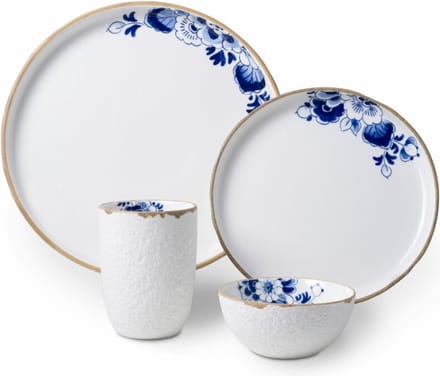 Heinen Delfts Blauw - Serviesset Blauw Bloesem - Porselein - 4-delig