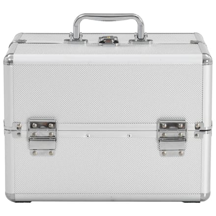 vidaXL - Make-up - koffer - 22x30x21 - cm - aluminium - zilverkleurig