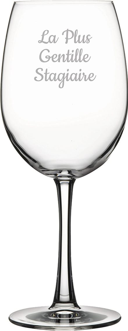 Rode wijnglas gegraveerd - 58cl - La Plus Gentille Stagiaire