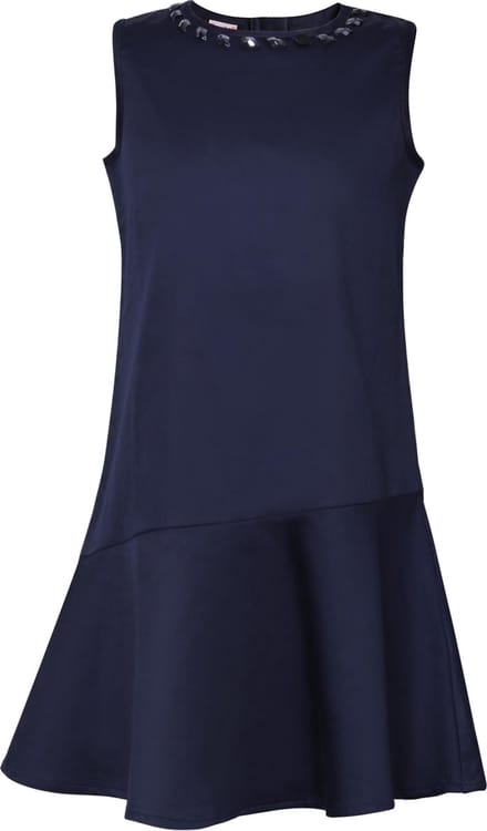 La V  jurk met kralen rond de hals Navy 122