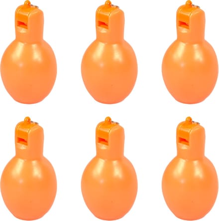 MDsport - Knijpfluit set van 6 - Oranje - Handfluit - Knijpfluitjes