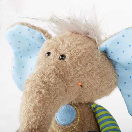 sigikid Knuffel Olifant Blauw Patchwork Sweety 42962