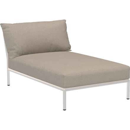 HOUE LEVEL 2 Chaiselounge Gedempt Wit - Sunbrella Heritage ash
