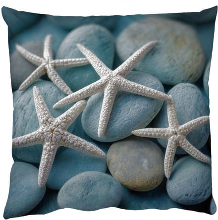 Sierkussens - Kussentjes Woonkamer - 50x50 cm - Zeesterren - Stenen - Wit
