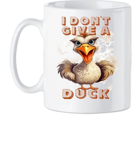 Koffie beker tekst I don`t give a duck - thee mok - eend