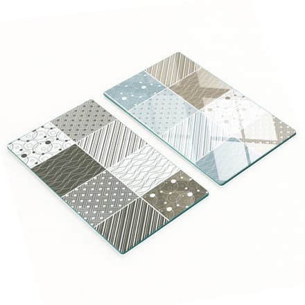 Decoratieve snijplanken van gehard glas met geometrisch patroon, 2x30x52 cm