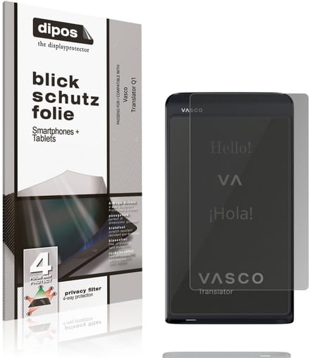 dipos – Matte Privacy Screenprotector geschikt voor Vasco Translator Q1 | Anti-Spy Beschermfolie