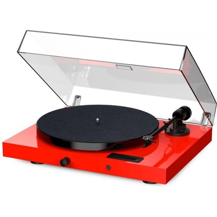 Pro-Ject JukeBox E1 + OM5e Platenspeler, Systeem alles-in-één / Plug and Play met Bluetooth, rood piano , Pro-Ject rood