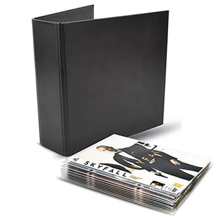 100 DVD-zakjes en 4 DVD-mappen - Transparant/Zwart DVD-opslagpakket