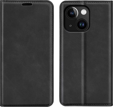 MobyDefend Hoesje - Geschikt voor iPhone 15 - Luxe Wallet Bookcase (Magnetische Sluiting) - Zwart