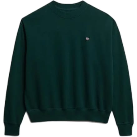 Superdry Essential Heritage Crew Sweater Relaxed Pasvorm Green Grootte: 36