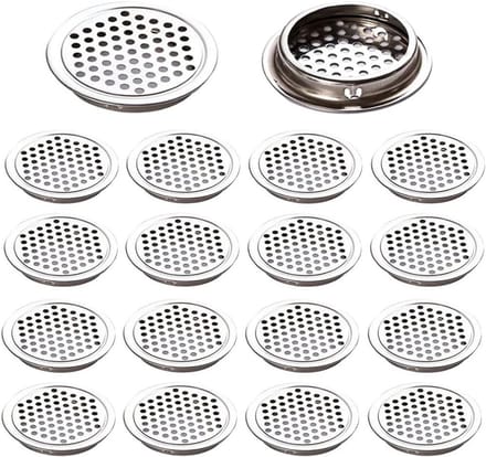 20x Ronde Ventilatieroosters RVS - Ø53mm Ventilatieopening Kast met Zeef
