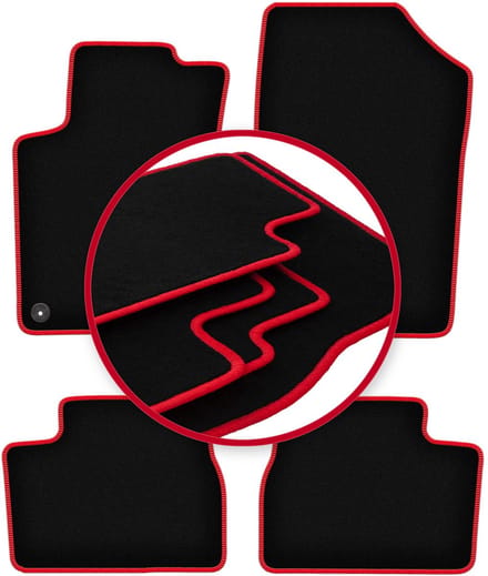 CARLUX-RED automatten voor: Peugeot 207 SW, stationwagen, hatchback (2006-2012)