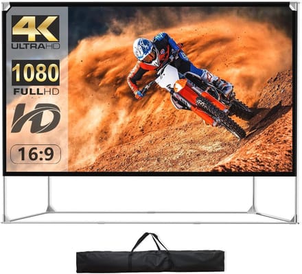 150 Inch Draagbaar Projectiescherm - 4K HD Projector Scherm met Standaard voor Buiten en Binnen