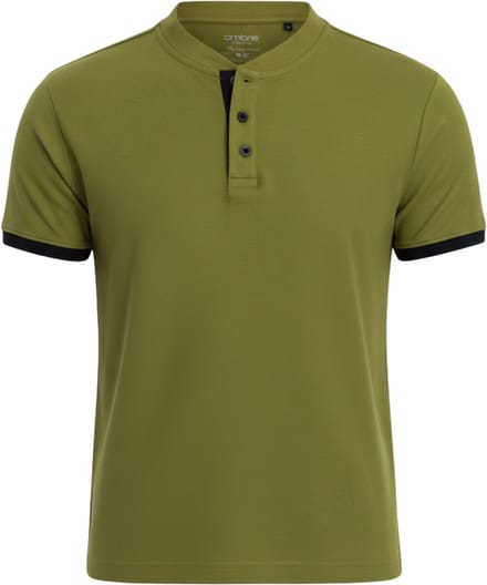 OMBRE T-shirt - Regular Fit - Katoen - Korte Mouw Olijf S