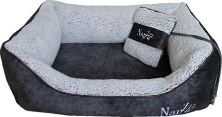 NapZZZ hondenmand Divan met Kussen Grijs/Wit 90 x 70