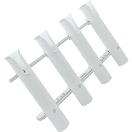 Support de Support de Canne à Pêche 4 Tubes Reliés Imperméabilisation Support de Canne à Pêche pour Bateaux Yachts Blanc white