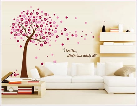 Pinehouse XL muursticker Roze Boom
