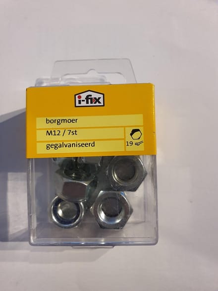 Borgmoer m12 verzinkt. 7stuks. I-fix.