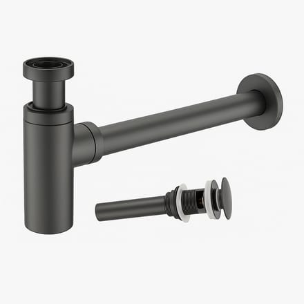 Profielenloods - Design sifon + afvoerplug pop up Gun metal