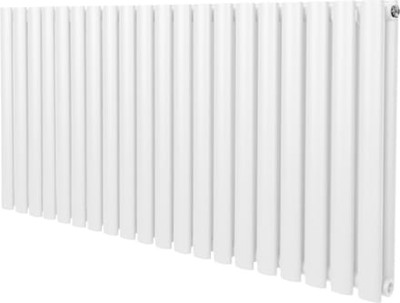 Ovale kolomradiator - wit - 600mm x 1200mm - drielaagse poedercoating