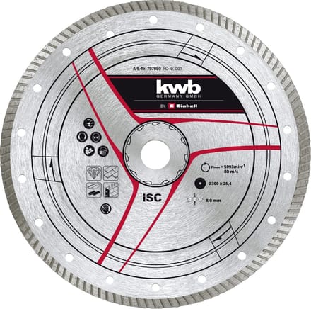 KWB Diamantslijpschijf 300 x 25,4mm Turbo