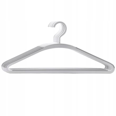 Set van 5 Witte Kunststof Kledinghangers met Draaibare Haken