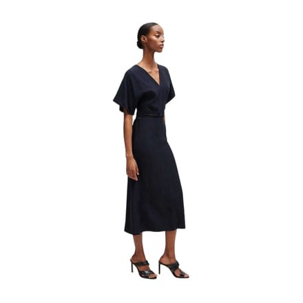 Boss A-lijn midi-jurk met kimono-mouwen voor dames (Donkerblauw)