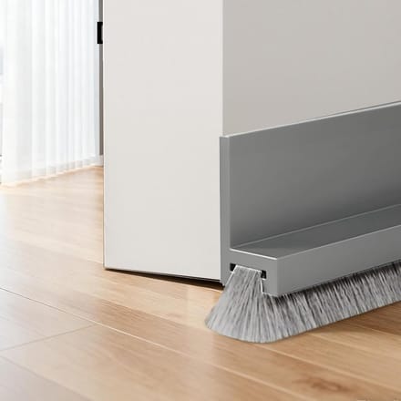 Zelfklevende Tochtstrip met Borstelafdichting voor Deuren - 100 cm - Grijs