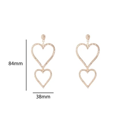 Go Dutch Label Oorknoppen Open Heart Dangle Goud Champagne