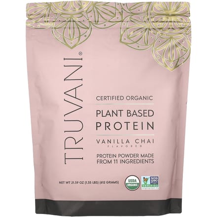 Truvani, Gecertificeerd Biologisch Plantaardig Eiwit, Vanille Chai, 1,35 lb (612 g)