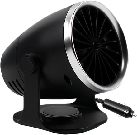 Auto Ventilator - Verwarming Ontdooier - Snel Zicht Creëren - Dubbele Functie - 11 x 10 cm - Zwart