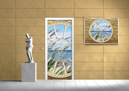 Stone Wall Beach Sea Sand Nature Photo Wallcovering