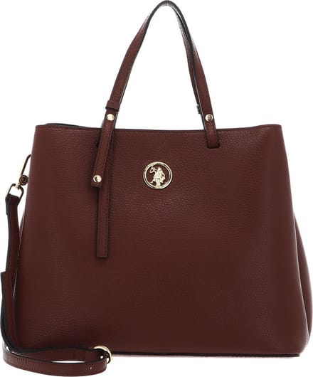 U.S. POLO ASSN. Leren Shopper Arlington Double Handle Bag Brown Bruine