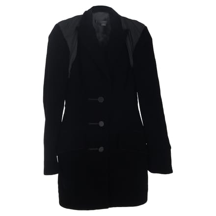 Alexander Wang Eenknopspanelen Blazer in Zwarte Velvet