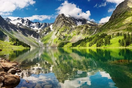 Fotobehang - Lake 375x250cm - Vliesbehang