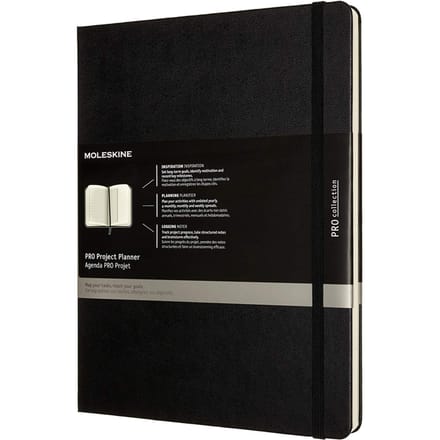 Moleskine Planificateur de Projet Pro Couverture Rigide Taille XL Noir noir