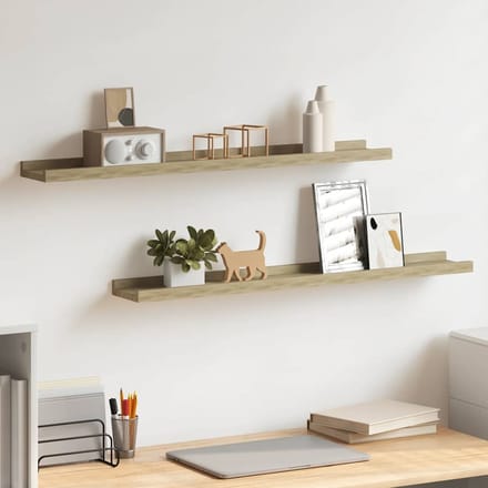 vidaXL - Wandplanken - 2 - st - Sonoma - eiken - 80x9x3 - cm