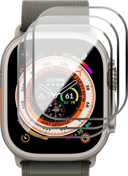 Screenprotector geschikt voor Apple Watch Ultra 49 mm - 3x Full Screen Protector PET FlexGuard