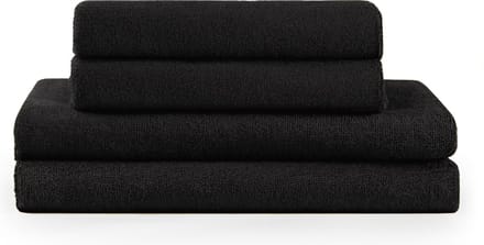 Blumtal Terry Handdoeken Set - 2 x Baddoek & 2 x Handdoek: Zwart