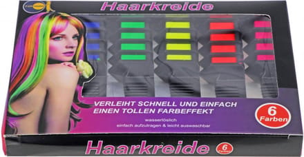 Haarkrijt, 6 verschillende kleuren