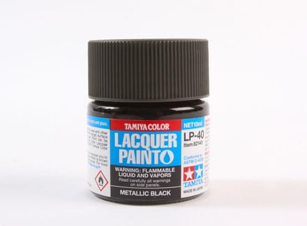 Tamiya Hobbyverf Enamel verf - LP-40 Black Metallic - Gloss - Lacquer Paint - Verf potje - 10 ml