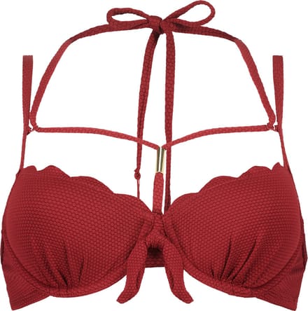 Hunkemöller Dames Badmode Voorgevormde beugel bikinitop Scallop - Rood - maat E75