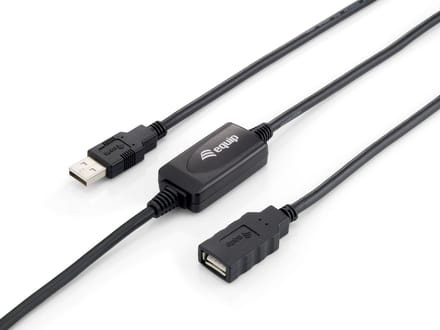 Equip Usb 2.0 Cable Extension A/A M/F 10M Black Active