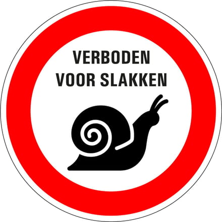 Verboden voor slakken bord - kunststof 200 mm