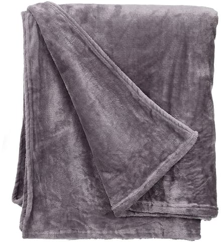 Giftdecor Fleece deken/plaid - lichtgrijs - polyester - 130 x 160 cm - Fluffy/zachte stof
