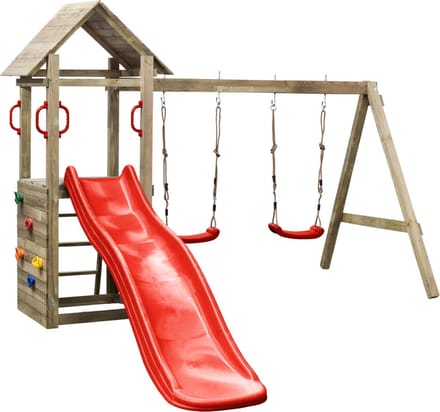 SwingKing Speeltoestel Maria + glijbaan Rood    - 230x295x210cm