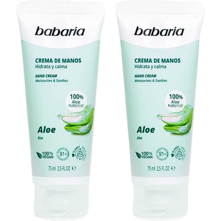Handcrème - BABARIA - Aloë Vera - Set van 2 - Unisex - Zonder parabenen