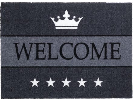 Schoonloopmat Walk&Wash Welcome sterren antraciet 67x80 cm