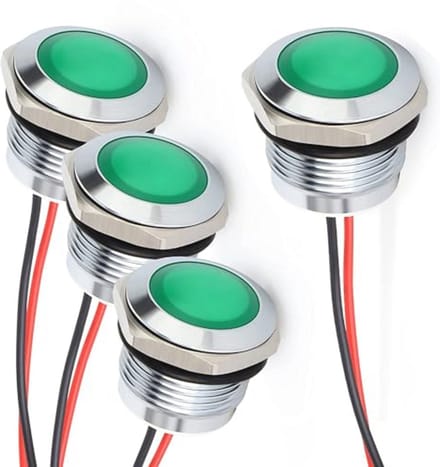 Energiebesparende Waterdichte Indicatorlamp - Groene LED - 16mm Gat